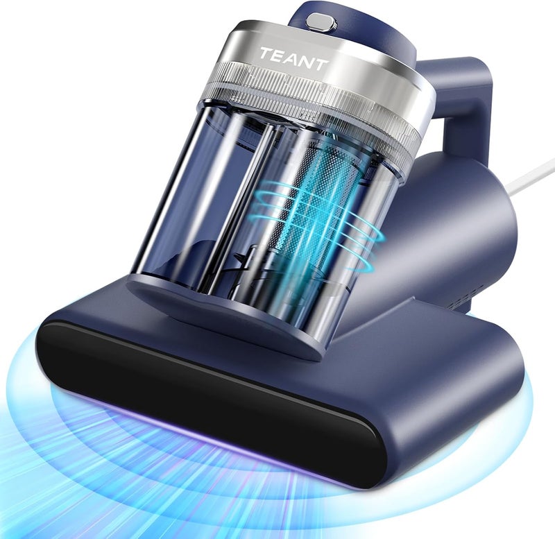 Teant Mattress Vacuum Bed Vacuum Cleaner with 253.7nm UV-C Light, Hyper Helix Motor with 16kPa Strong Suction & 33000 RPM/Min Tapping, HEPA Filter, 149℉ Heat & Ultrasonic & Anion for Bed and Pet. - Image 1